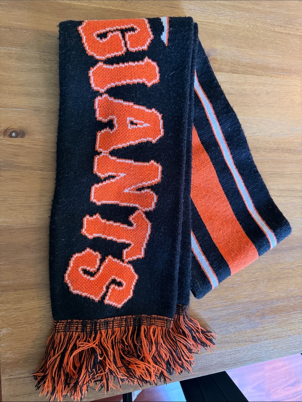Black and Orange Knit Team Scarf - Unbranded
